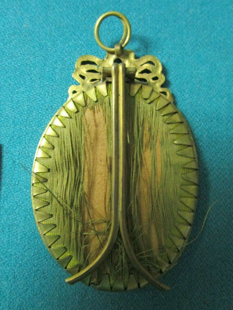 ANTIQUE MINIATURE OVAL PAINTING OF A GIRL WITH CERTIFICATE GERMANY 3 X 2 1/2"