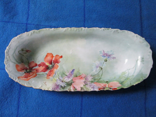 TRESSEMAN & VOGT - T&V -  Limoges, France hand painted vanity tray [#26bowls]