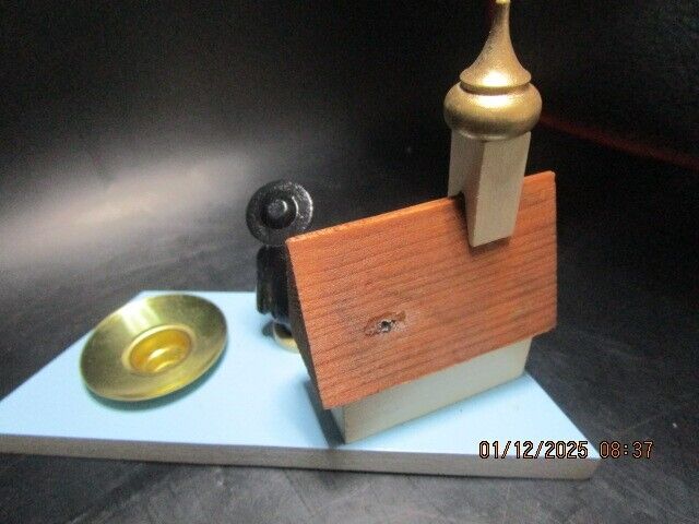 Erzgebirge Candle Holders Pair  Church Priest 4-5 In ^^