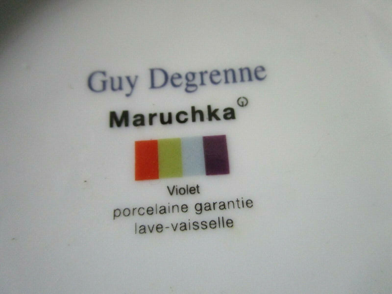 Guy Degrenne Maruchka Blue / Violet Pair Of Coffee Cups France Pottery ^^^