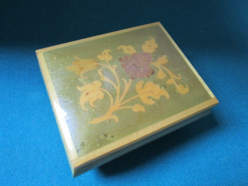 Reuge Wooden Music Box Made In Swiss System Box In Italy Inlay Flowers ^^^