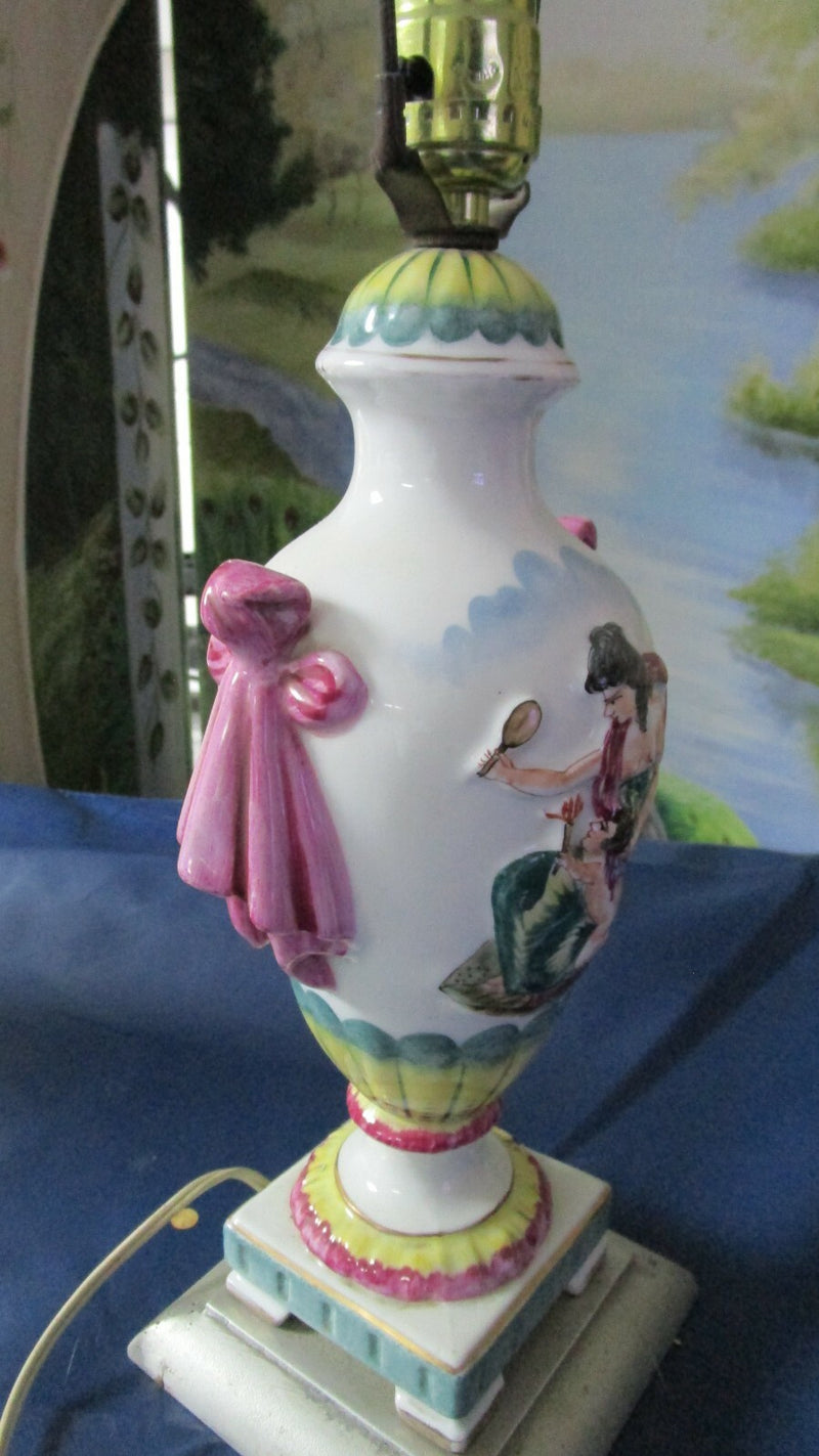 CAPODIMONTE STYLE TABLE BOUDOIR LAMP 25"