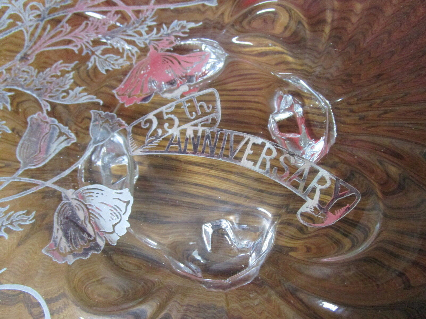 25th Anniversary footed bowl centerpiece silver overlay, 3 x 11" ORIGINAL