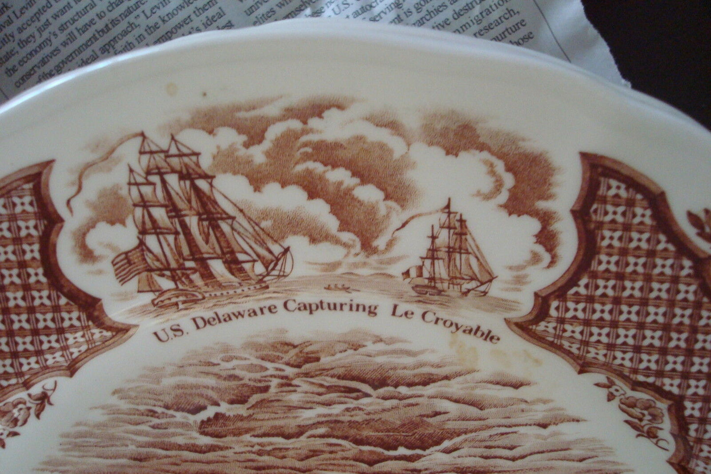 Alfred Meakin Staffordshire England "The Friedship of Salem" red transfer plate