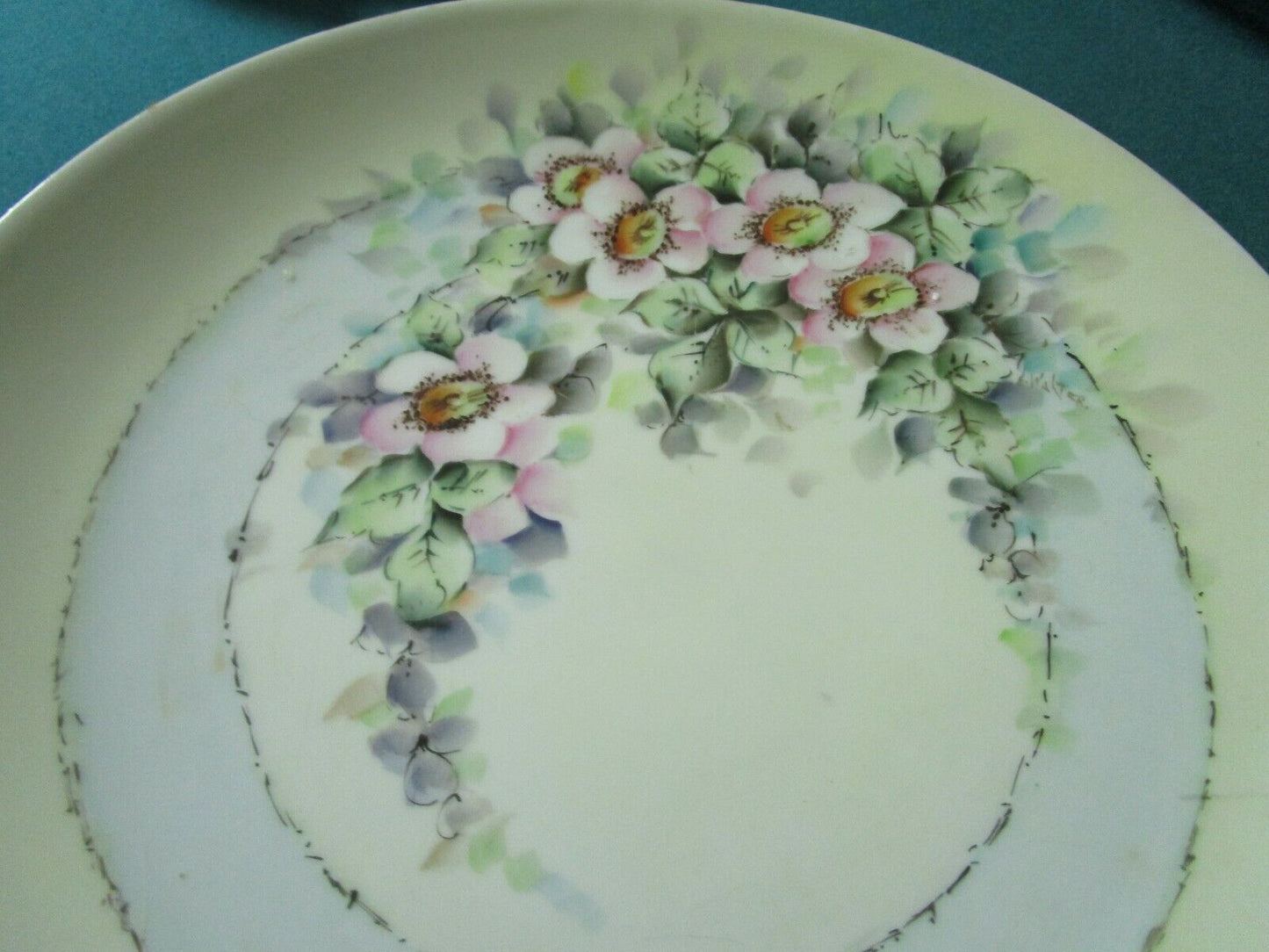 TRESSEME & VOGH LIMOGES FRANCE FLORAL TRAY  12 1/4"