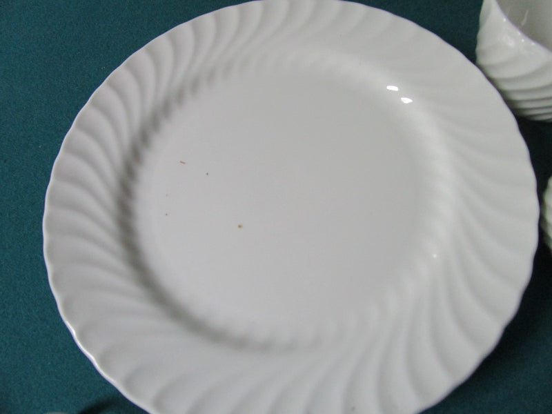 Aynsley England Portland White Ribbed China 3 Cups,Saucers,Plates 9 Pcs