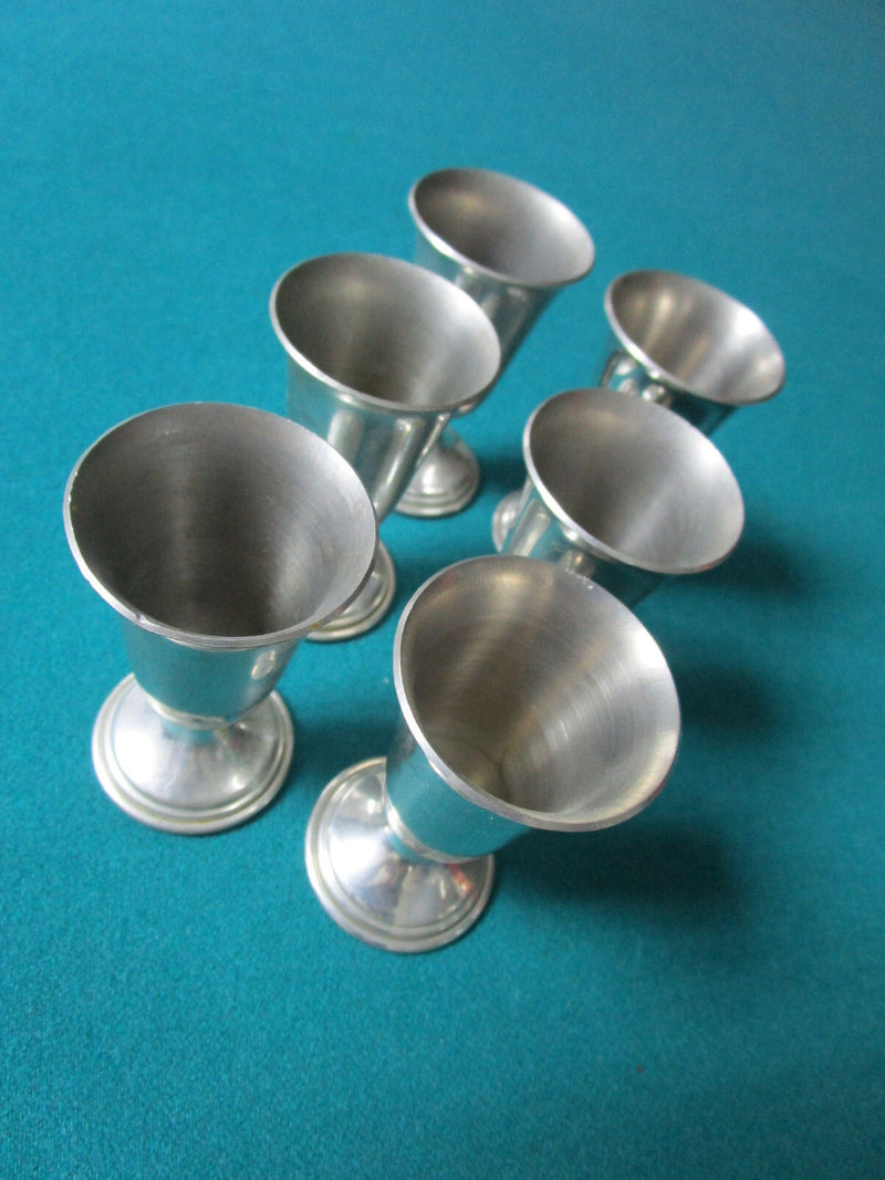 Revere Pewter Cordial Cups Shot Glasses Set of 6  RARE