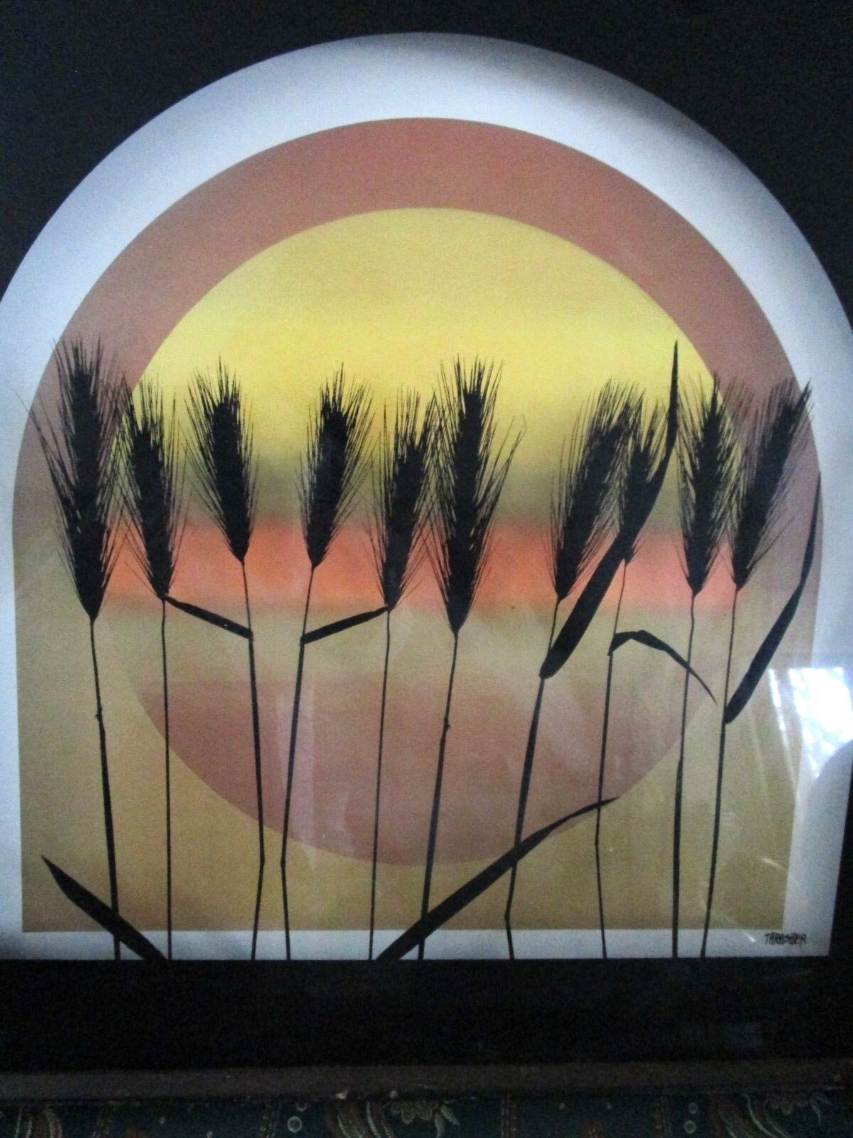 Virgil Thrasher Print on Glass "Wheat" SHADOW BOX SIGNED