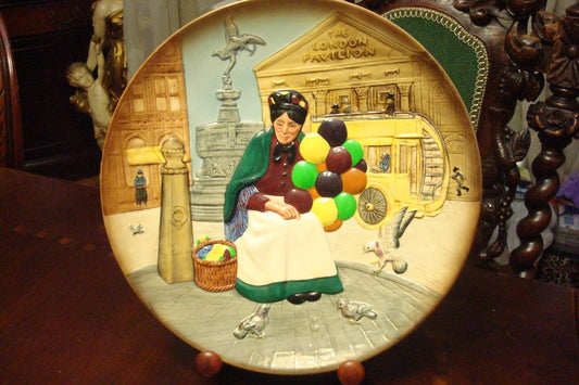 Vintage Royal Doulton Porcelain The Old Balloon Seller Plate NIB