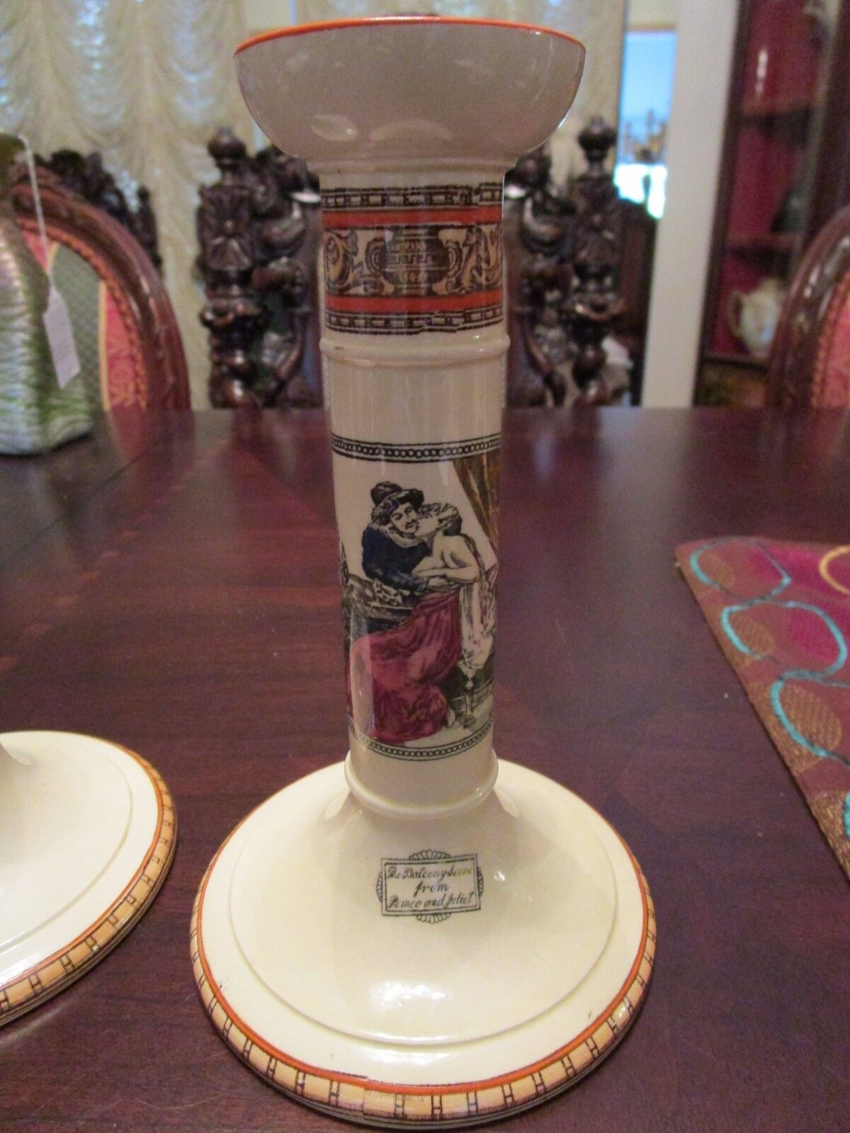 ADAMS CANDLE HOLDERS ROMEO AND JULIET, SHAKESPEARE, ENGLAND ORIG [TOP1]