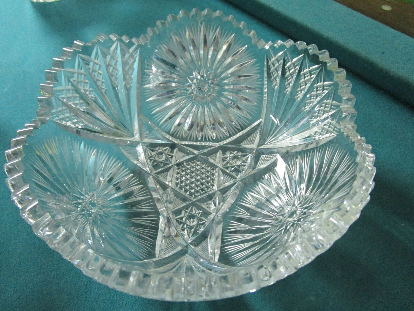 AMERICAN BRILLIANT ERA BOWL CRYSTAL HAND CUT  3 1/2 x 8"