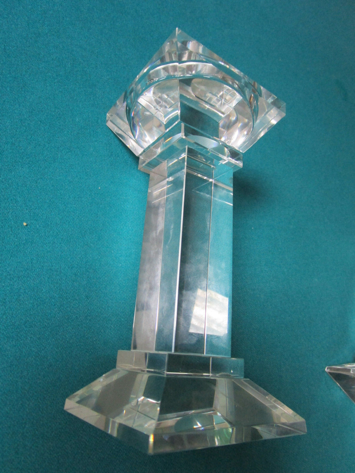 TOWER CRYSTAL CANDLE HOLDER FOR PILLAR CANDLE 8 X 3 1/2" [GL8]