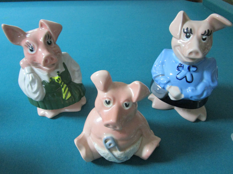 Wade England Family Pig Coin Bank 3 Pcs Rare