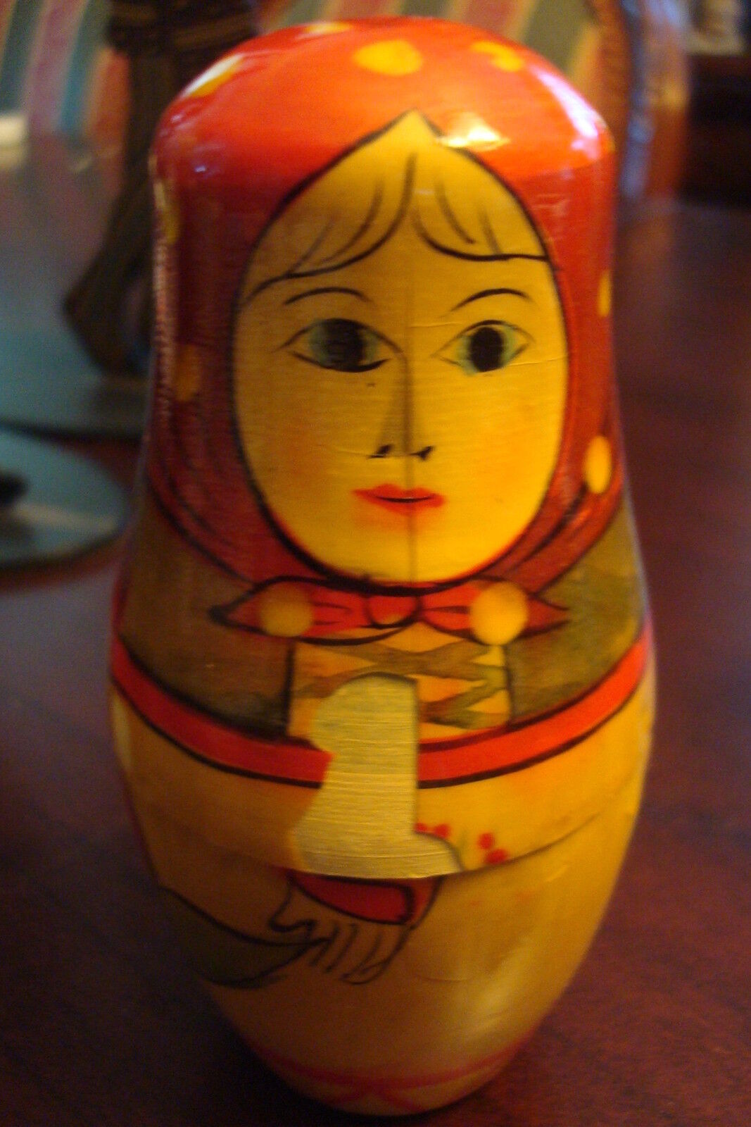 Vintage Nesting Dolls (5) 5 3/4" tall, hand painted