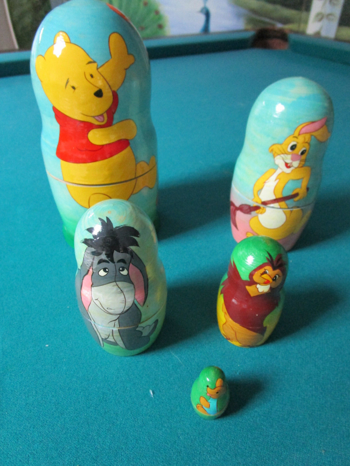 WINNIE THE POOH NESTING 6 DOLLS 8' THE OUTSIDE DOLL ORIGINAL