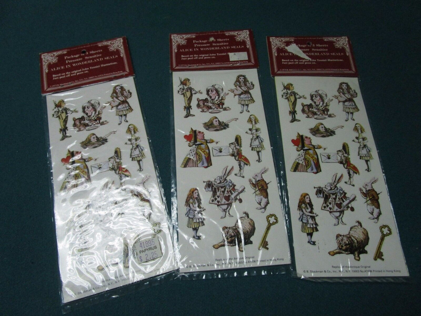 ALICE IN WONDERLAND 3 SEALED STICKERS PACK  2 LIGHT SWITCH COVERS [*BOOKSHELF]