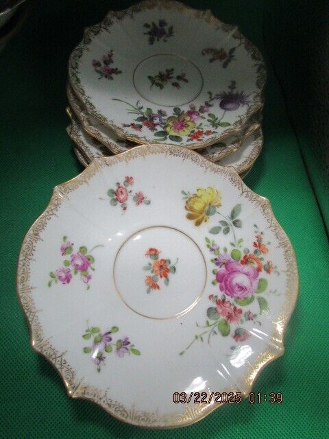 Friedrich Kaestner Germany 5 Saucers/Dishes 5.75" ^^^^