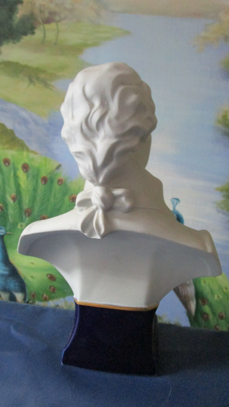 Mozart Parian Bust Limoges France Blue Base 11"