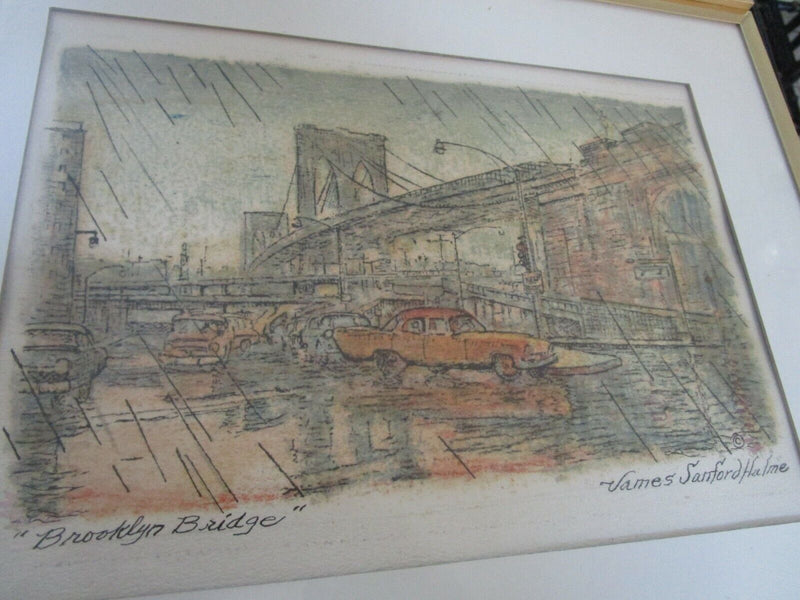 James Sanford Hulme  NY SERYGRAPH BROOKLYN BRIDGE - WASHINGTON SQUARE PICK1
