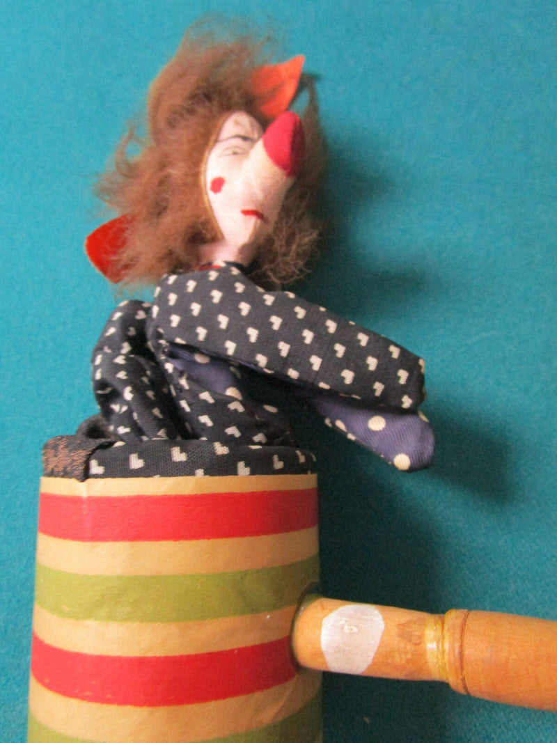 1920s doll Jack in the Box HARLEQUIN & WHITE CLOWN - PUSH UPS CLOWNS-PICK 1 ^