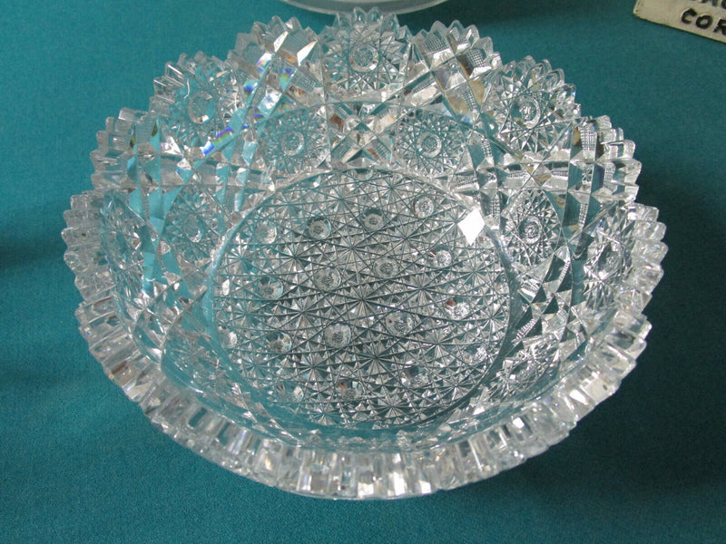 AMERICAN BRILLIANT PERIOD BOWL CRYSTAL CUT STARS - STAR OF DAVID - [GL4] PICK 1
