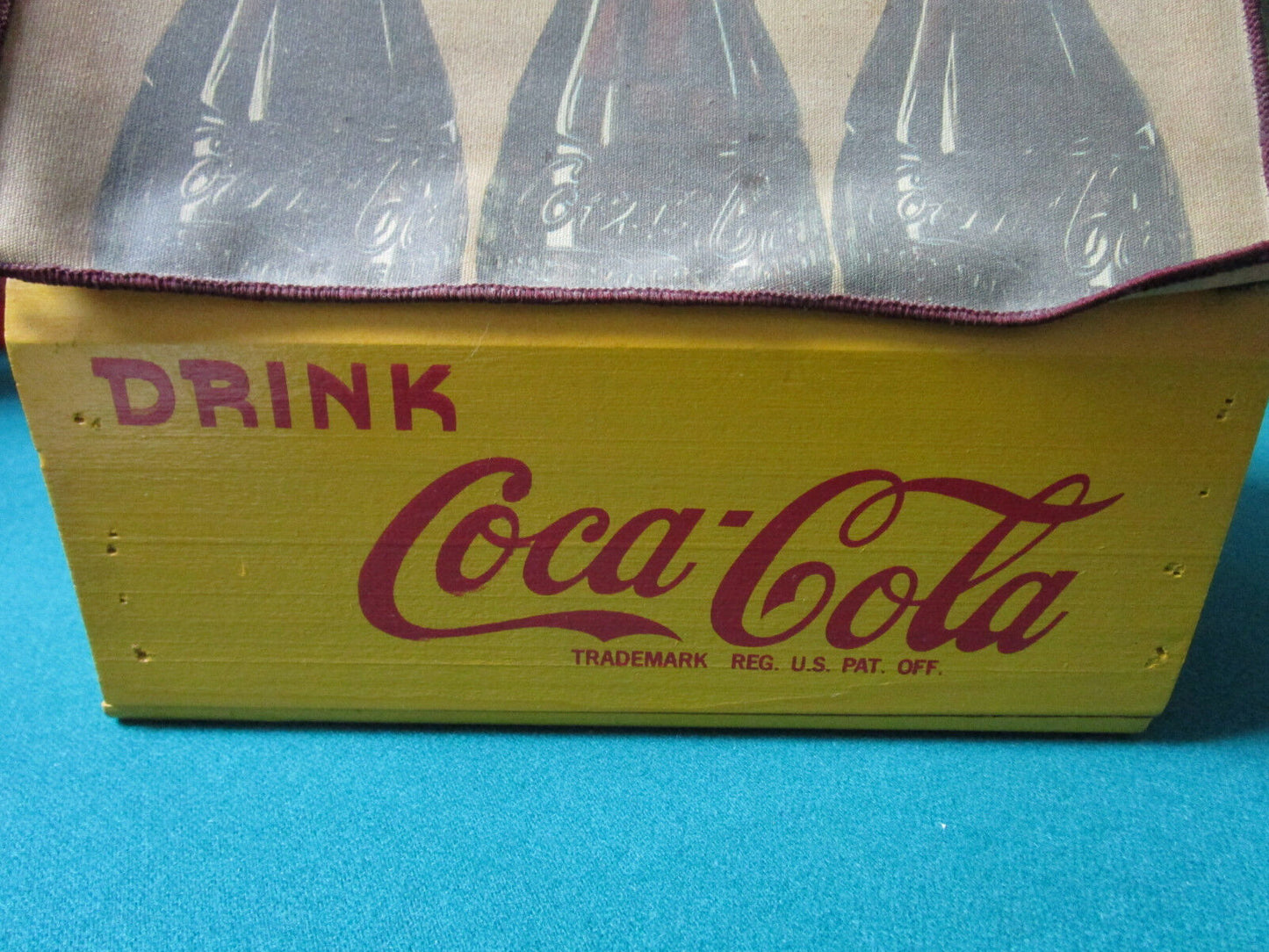 VINTAGE COCA COLA WOOD CARRIER BOX with fabric cover RARE! VINTAGE REPRO