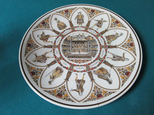 WEDGWOOD COLLECTOR PLATE SHAKESPEARE CHARACTERS AT THE WORLD STAGE [*a1]