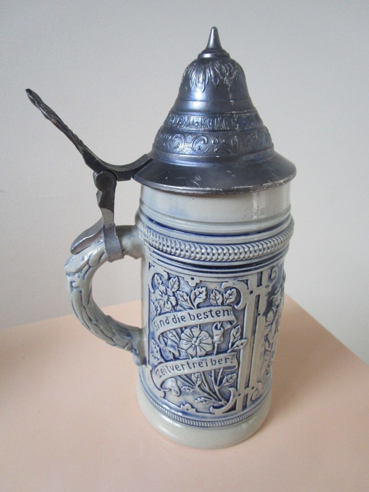 9" Hoffritz Thewalt Beer Stein With Lid Western Germany MARKED YEAR 1894