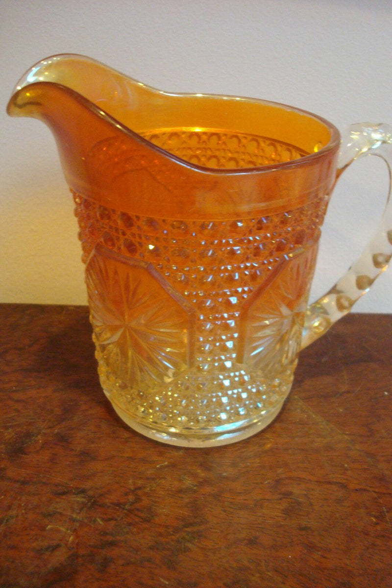 MARIGOLD IMPERIAL CARNIVAL GLASS PITCHER AND 6 TUMBLERS PICK 1