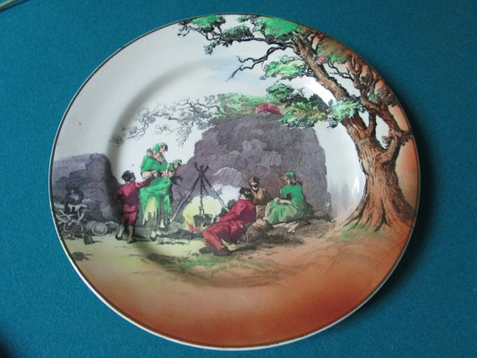 VINTAGE 1920 ROYAL DOULTON - THE GYPSIES COLLECTOR PLATE   10 " [*DL7]