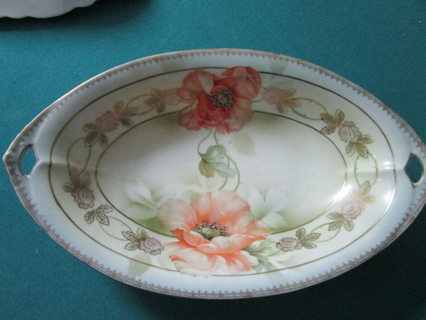 ANTIQUE BOWLS FLORAL ERDMANN SCHELEGELMILCH CT ALTWASSER VIOLETS POPPIES PICK 1