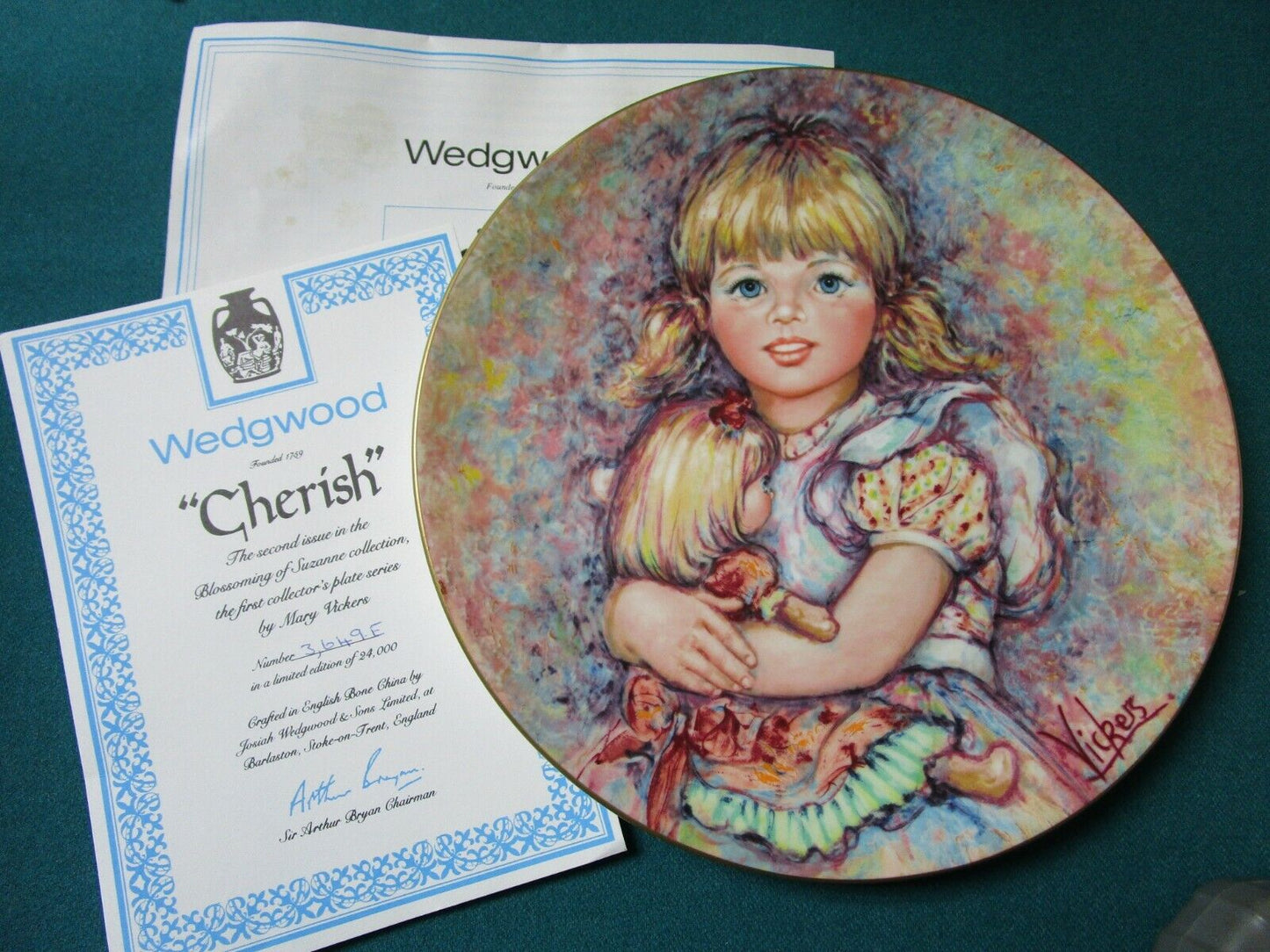 WEDGWOOD PLATE BY VICKERS -CHERISH 9"-  -OUR GARDEN 8"- PICK 1