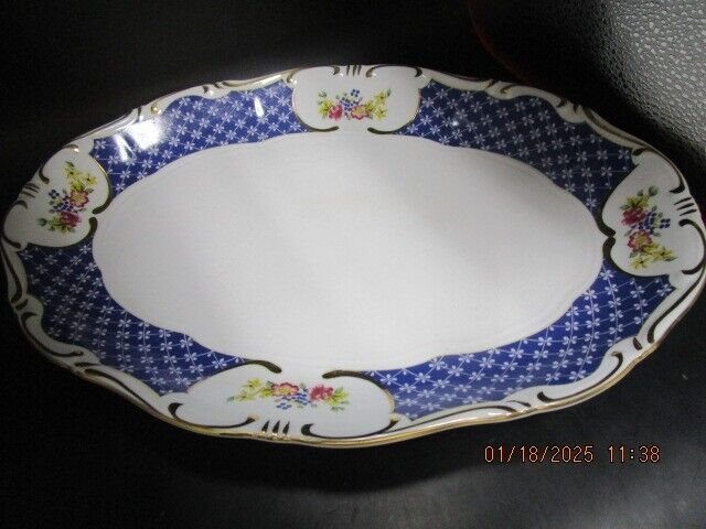 ZSOLNAY HUNGARY ANTOINETTE LARGE OVAL TRAY 14.5 X 10.5 IN ^^