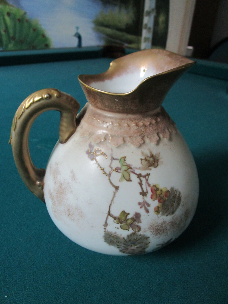 ANTIQUE ROYAL DOULTON PITCHER CREAMER FLORAL  6 X 4 1/2" original