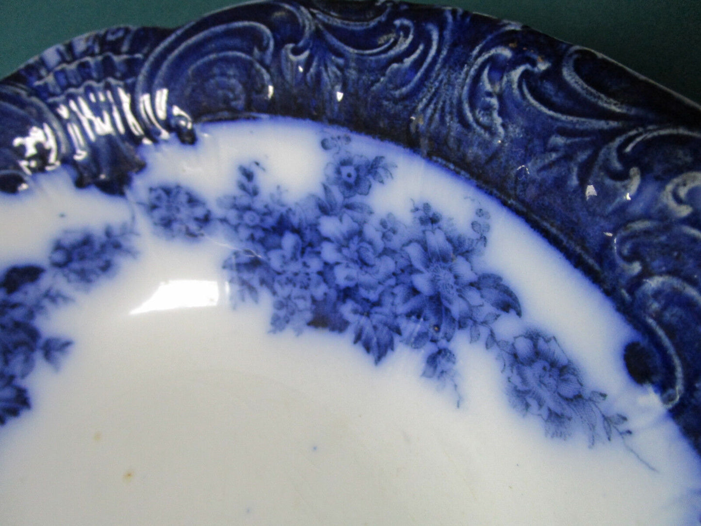 WOOD & SONS BLUE WARE ENGLAND ANTIQUE BOWL PLATTER