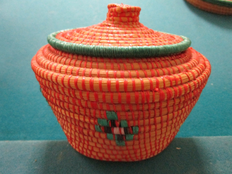 Handwoven Wicker Basket Covered Basket Made In Kenya Zulu Tribe  Africa Pick One