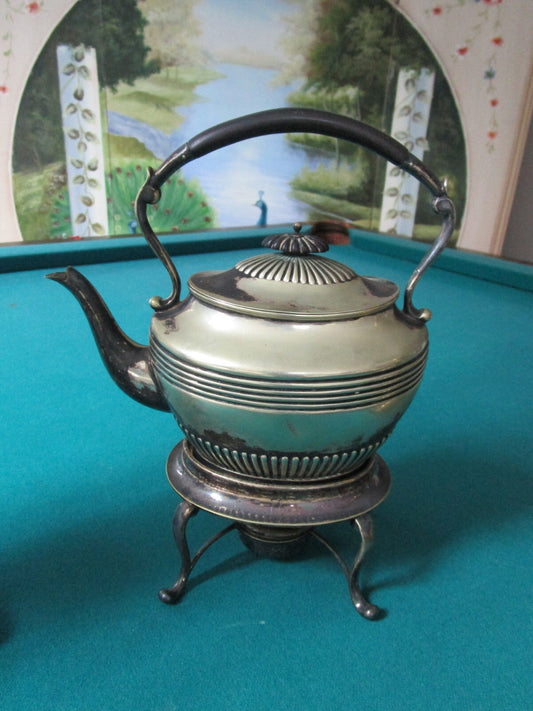 Wilson & Sharp Edinburgh Old Sheffield SILVER PLATE KETTLE WITH WARMER STAND ANT