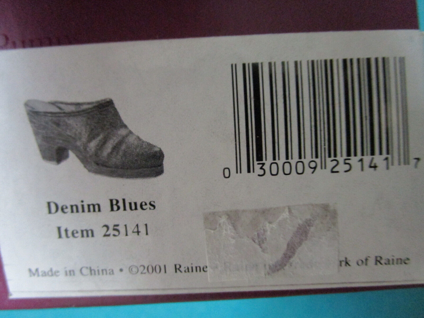 THE RIGHT SHOE BY RAINE COLLECTIBLE "DENIM BOOTS" NEW IN BOX original