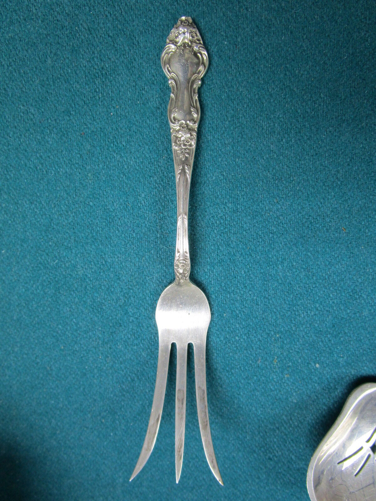 Watson Sterling pair of servers,spoon and fork, 5 1/2" Meadow Rose [silv]