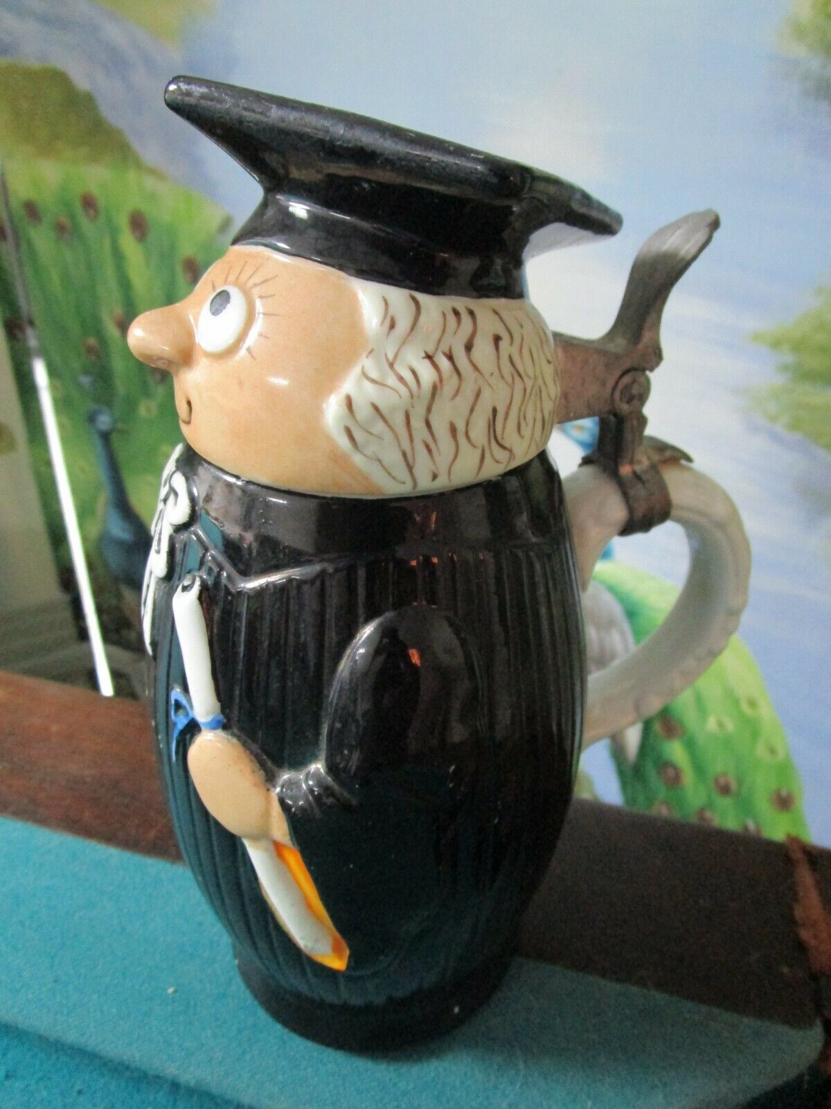 8" COOPER AND CLEMENT THE GRADUATE STEIN ORIGINAL FIGURAL