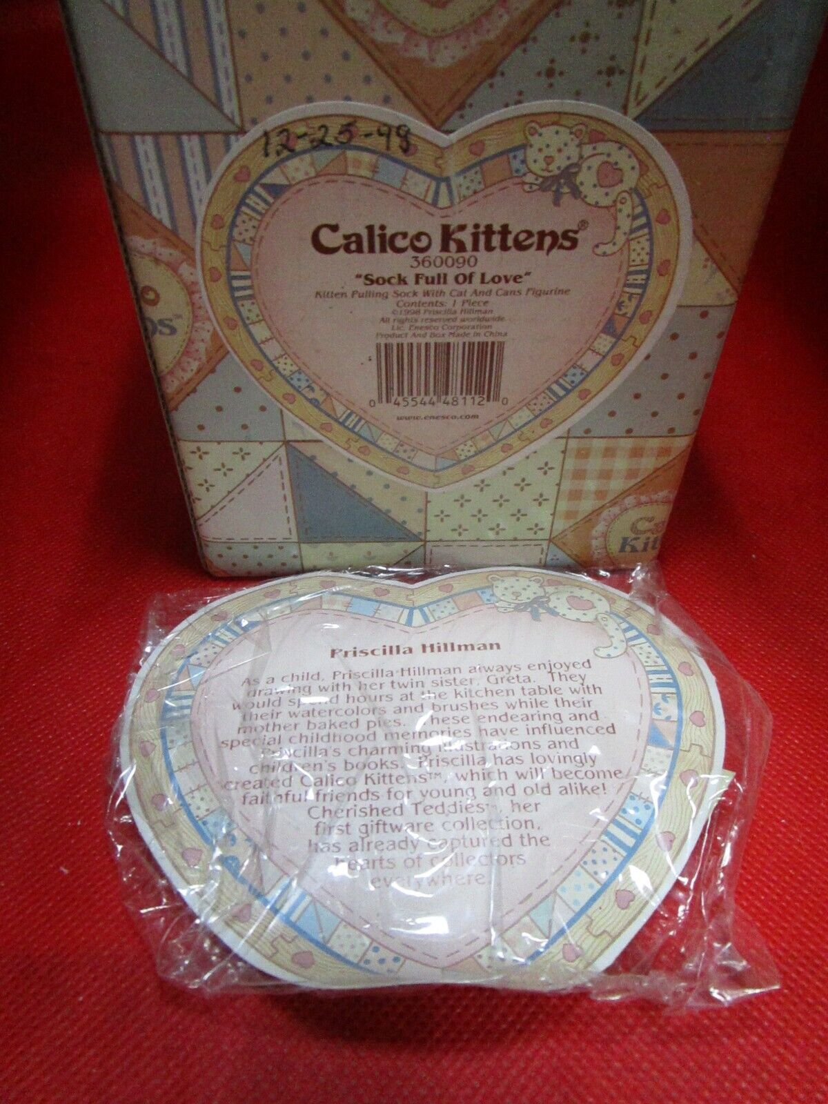 CALICO KITTEN sock full of love figurine nib