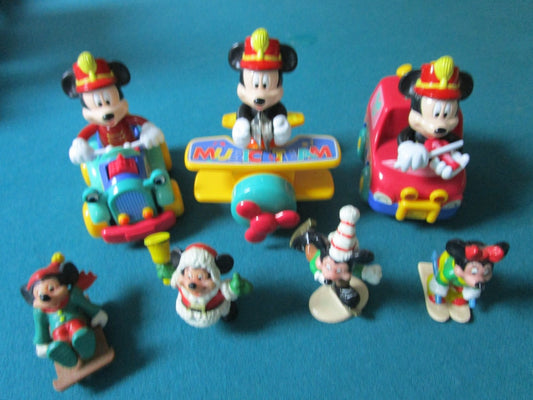 Music Team Disney Mickey Mouse Push Back And Roll Mickey 7 Pcs Original