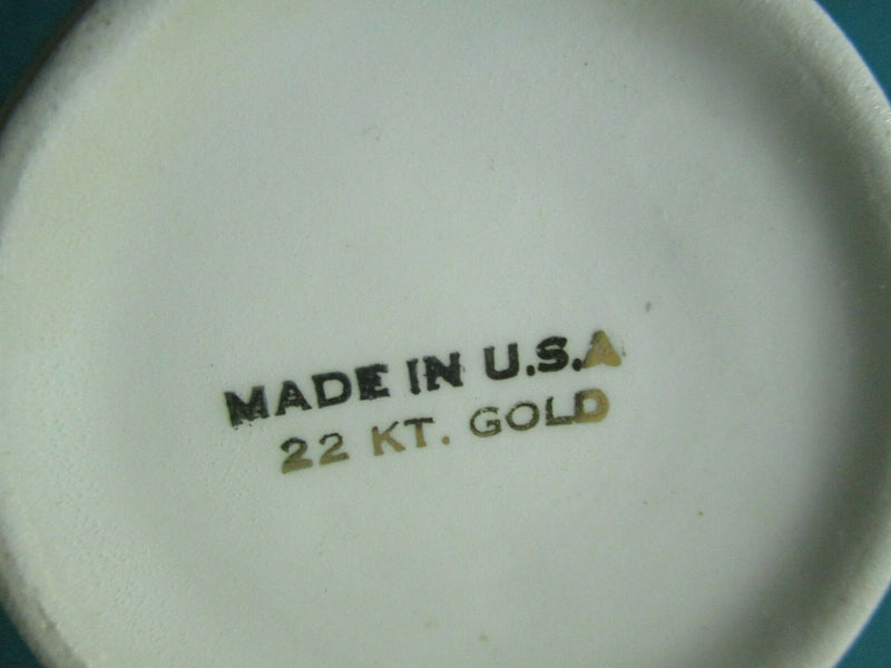 COFFEE POT COVERED SUGAR AND CREAMER SET USA POTTERY 22KT GOLD