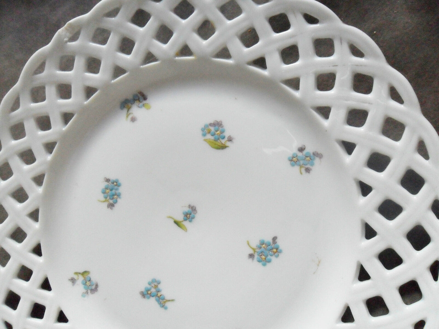 Antique 130 YEARS OLD CHARLES AHRENFELDT Limoges, France, 8 laced plates c1890s