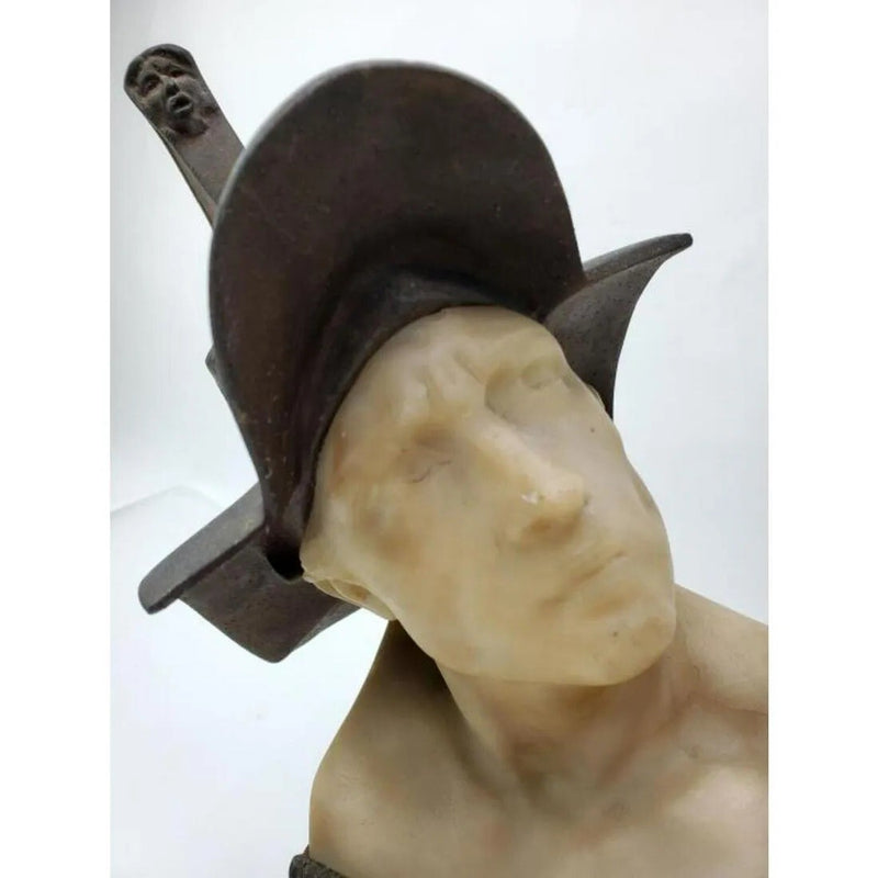 Richard Aurili GLADIATOR MARBLE BUST  'Ave Caesar, Morituri te salutan'  C1900