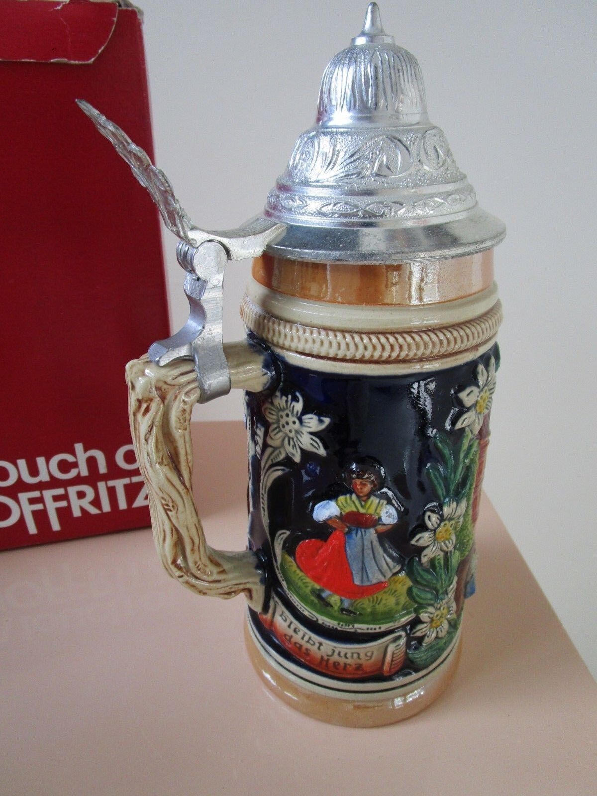 THEWALT GERMANY STEIN 9" TALL FROM A TOUCH OF HOFFRITZ "MUNCHEN" w/ BOX orig^^