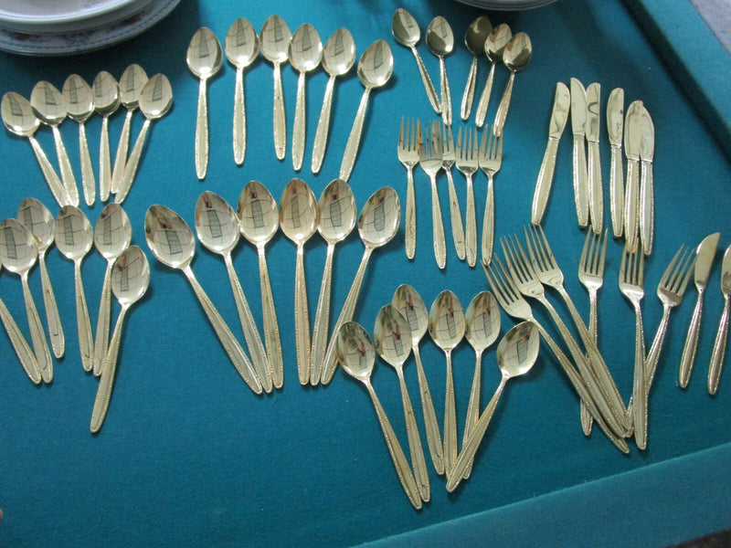 Lifetime Golden Giftware Cutlery 24K Gold Electroplate Serv for 6