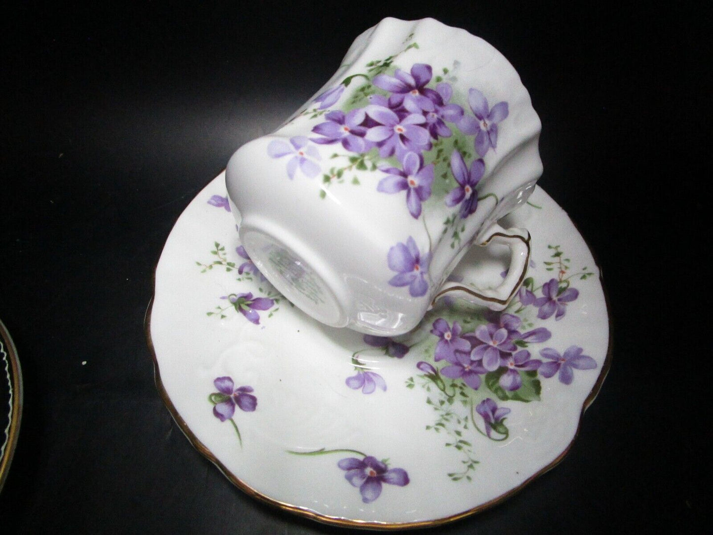 Hammersley Victorian Violets tea cup and saucer England [a5#14]