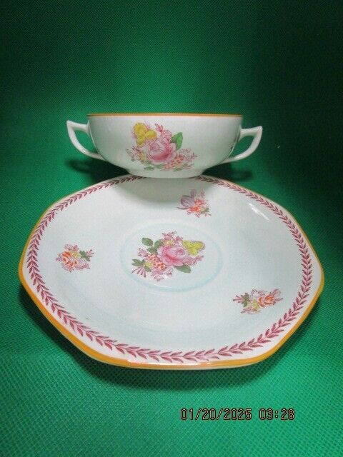 Antique Adams England Calyx Ware SOUP AND PLATE SET ^^