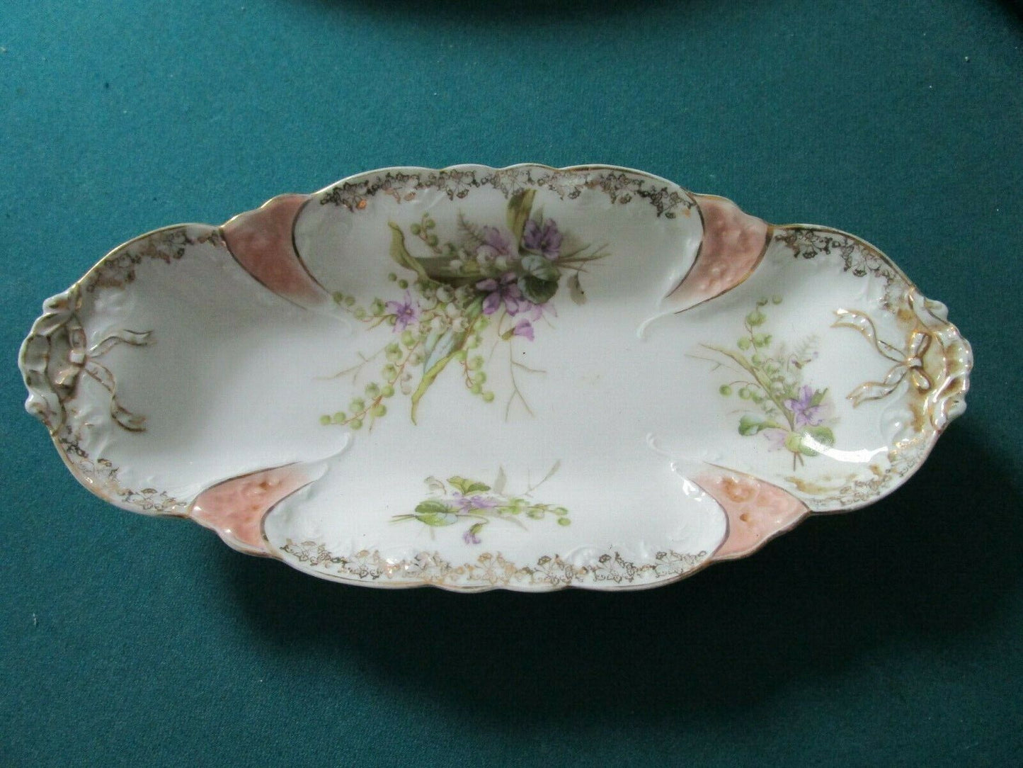 ANTIQUE BOWLS FLORAL ERDMANN SCHELEGELMILCH CT ALTWASSER VIOLETS POPPIES PICK 1